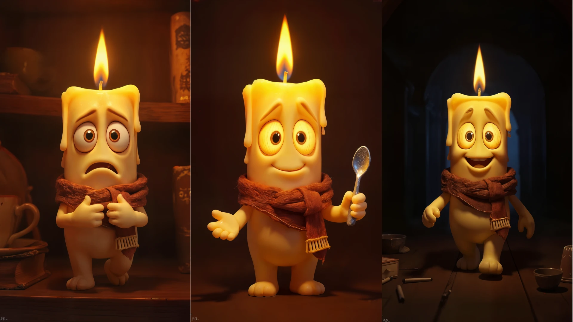 A range of cartoon art styles generated from the same character description